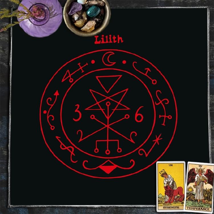 Mystisches Symbol Astrologie Tischdecke Altartuch Quadrat Divinationen Kartentischdecke Hexerei Decktuch