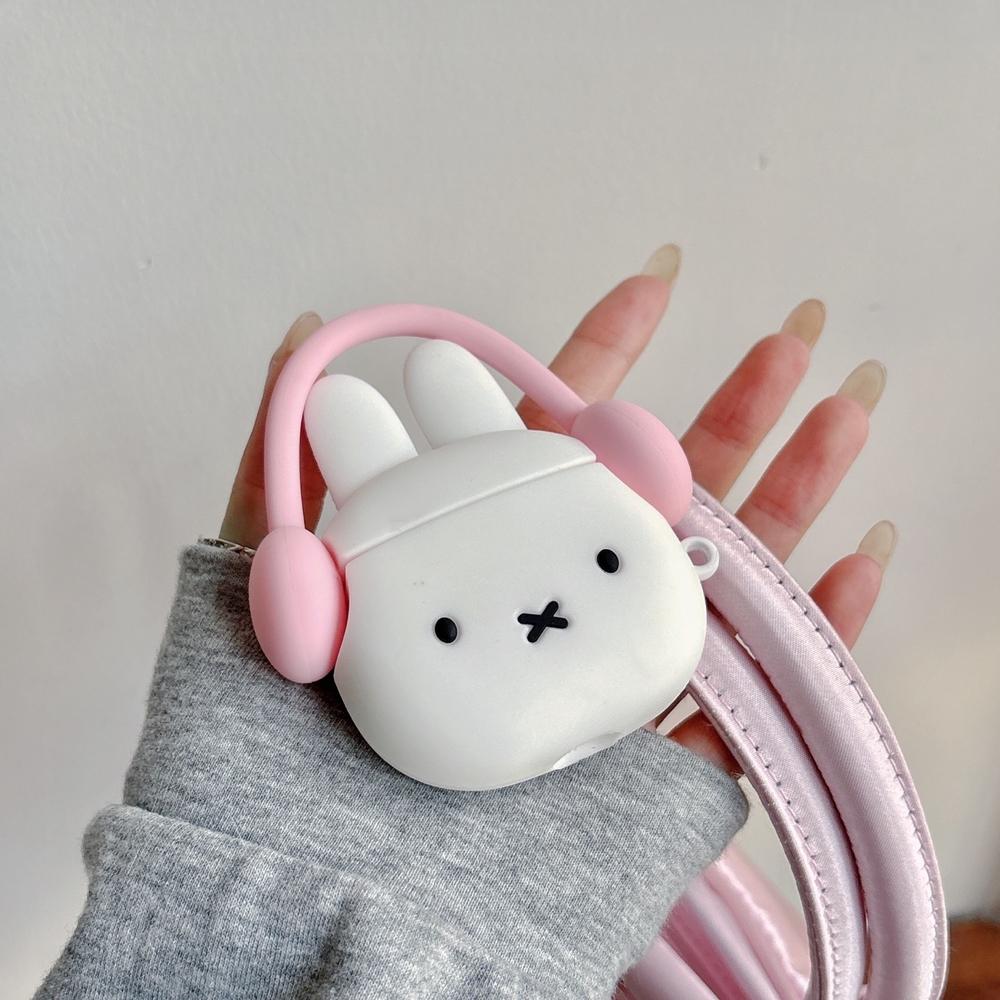 Earphone Case For Airpods 4 2 3 1 Pro 3 2 Kawaii Cute Cartoon 3D Miffy Rabbit Wireless Bluetooth Headset Protective Soft Cover