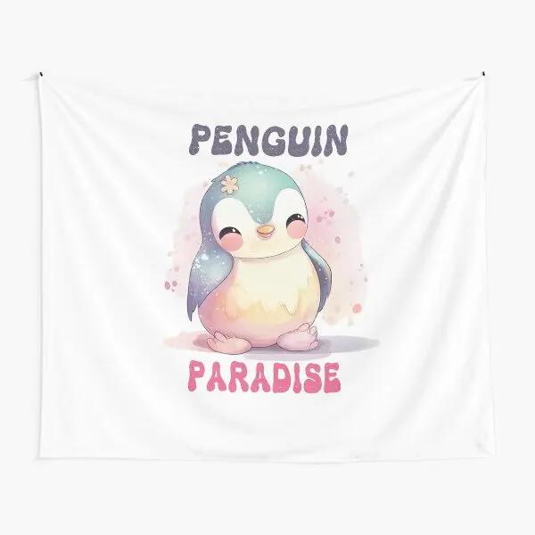 Cartoon Pinguin Wandteppich Lustiger Tier-Wandteppich Wandbehang Kinder Niedlicher Tier-Wandteppich Kunstdekor für Schlafzimmer Wohnzimmer