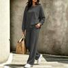 Women's Casual Neck Sweatshirt and Pants Set for Fall Winter Comfortable Outfit