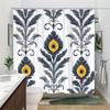1Pc Peacock Feather Shower Curtain - Polyester Fabric, Machine Washable, Suitable For Bathroom Decoration