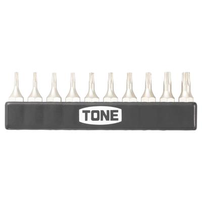 Conjunto de bits Torx TONE BTTH10S Conteúdo de inserção de bits 10 pontos Ângulo de inserção tipo T (tipo à prova de violação) 6,35 mm
