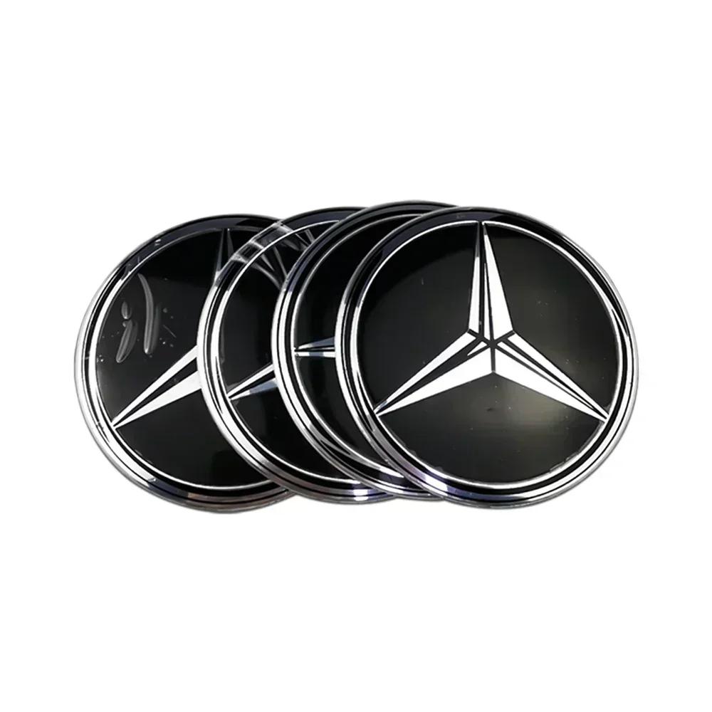 

C200 E200 New 2025 For Mercedes Benz 75mm Car Wheel Hub Emblem Sticker for Mercedes Benz W203 W204 W205 W209 W210 W211 W212 W176