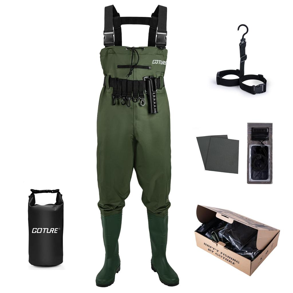 Goture Waders with Ready To and Accessories Waterproof Phone Dry and Multifunctional Fishing Fishing and and Lightweight for and Surf Available In