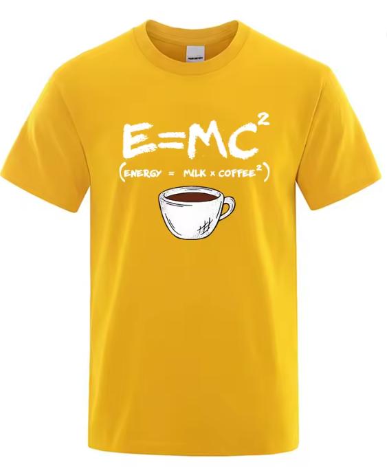 Summer Unisexs TShirt Cotton Casual Funny EnergyMilkCoffee Print Unisex Cool Loose ONeck Tops For Unisex Short Sleeve Male Tees