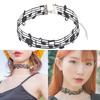 Exquisite Black Short Necklace with Soft and Intricate Details Unique Music Symbol Jewelry Suitable for a Fashion Look