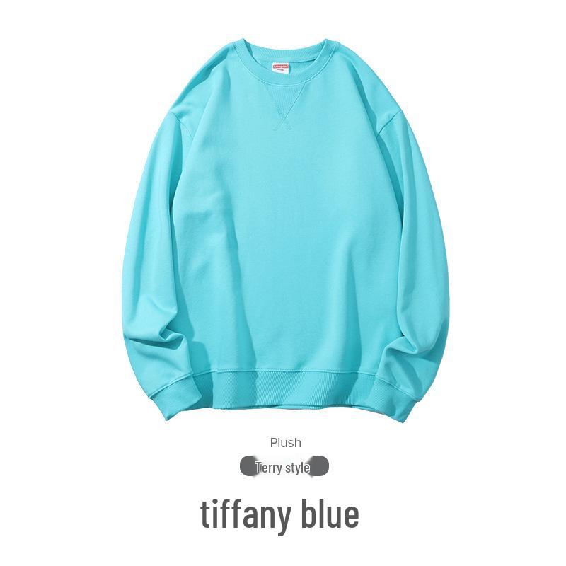Felpa Girocollo Oversize Pesante da 380g in Puro Cotone, Colore Unito, Stile Primavera/Autunno, con Logo/Testo Personalizzato Stampato.
