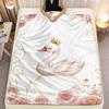 Schwan mit Krone Rosen Fleece-Decke Elegantes königliches Design Weiche Flanell-Überwurfdecke Hochzeitsgeschenk für Frauen Prinzessinnen-Thema Dekoration