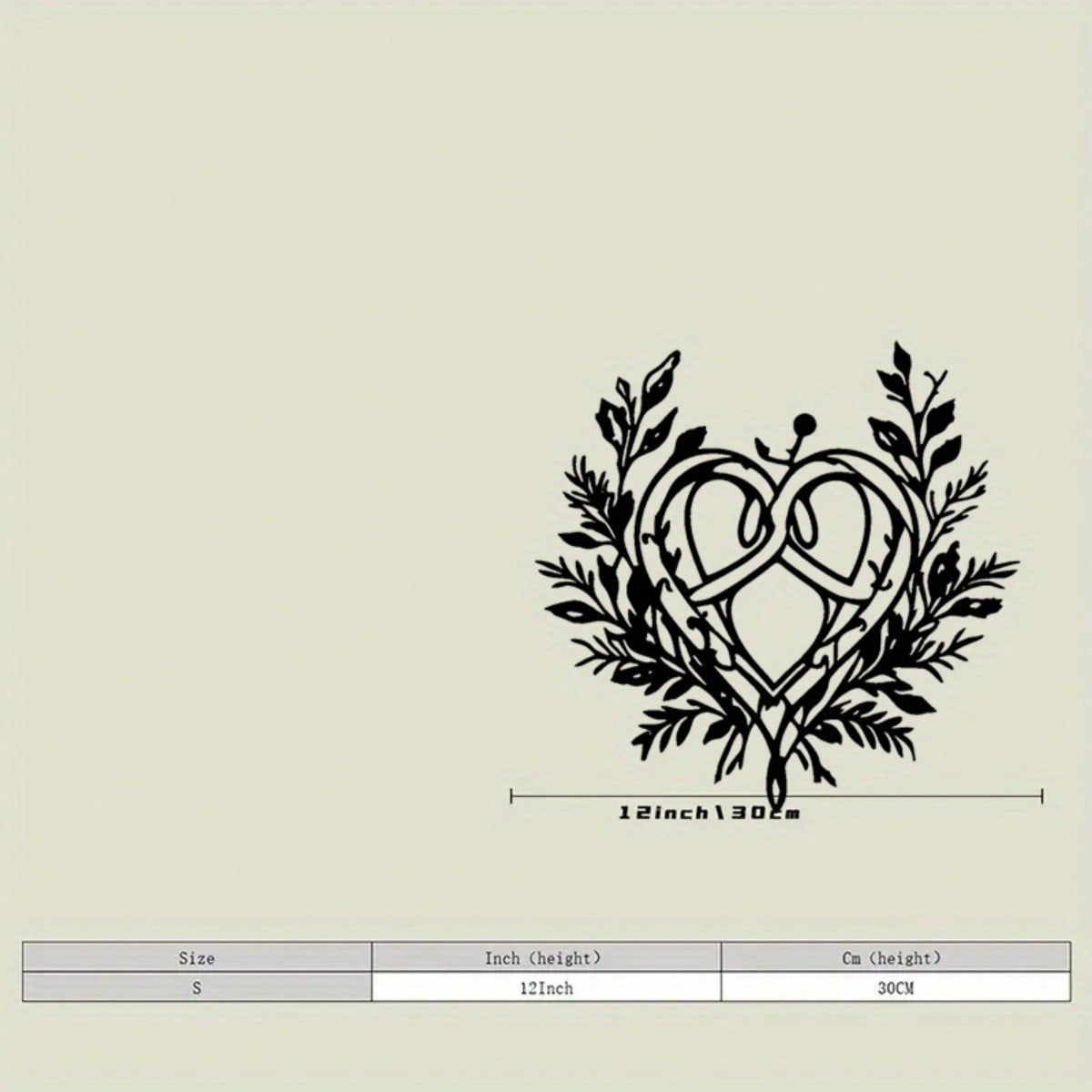 Metal Heart Wreath Wall Art Black White Leaf Rope Design Fall Decor Gift разноцветный