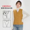 Women's V‑Neck Sleeveless White Duck Down Vest Regular Fit Commuter Layering Gilet