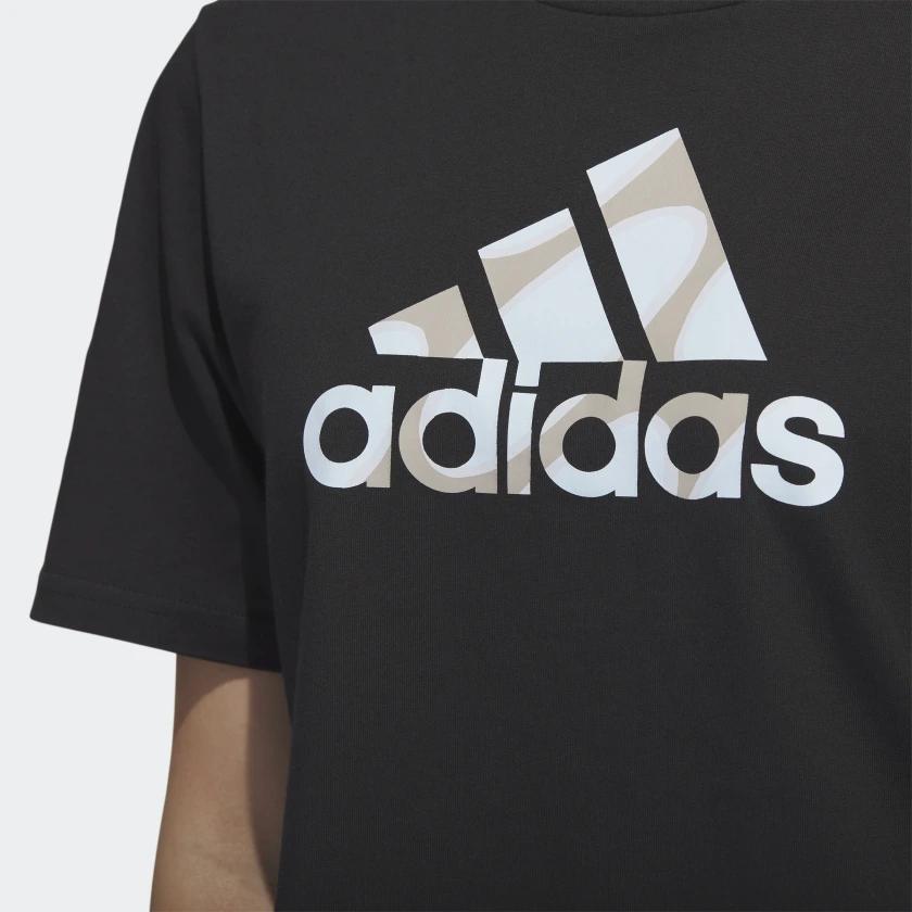 Adidas Logo Print Round Neck Pullover Short Sleeve T-Shirt Women Tops Black HR2994