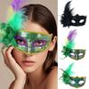 Flower Decoration Masquerade Mask Half Face Mask Halloween Party Mask Feathered Masquerade Eyewears For Women Cosplay