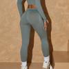 Hot Style Zipper Sport Fitness Suit Set: Women's Long Sleeve and Pants Seamless Yoga Outfit