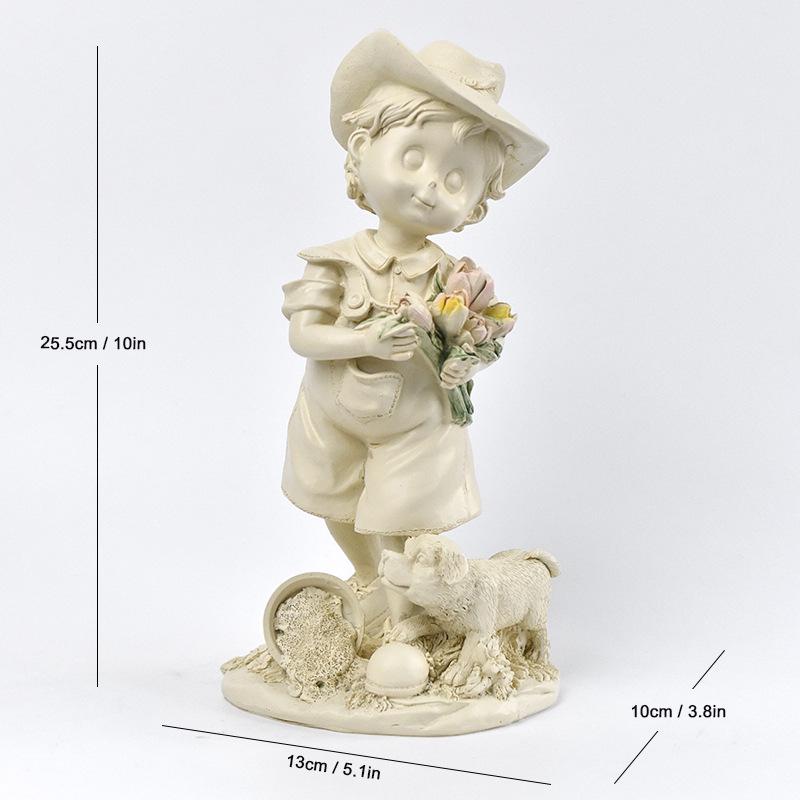 Figuras de Artesanía Europea de Resina para Decoración Exterior Infantil