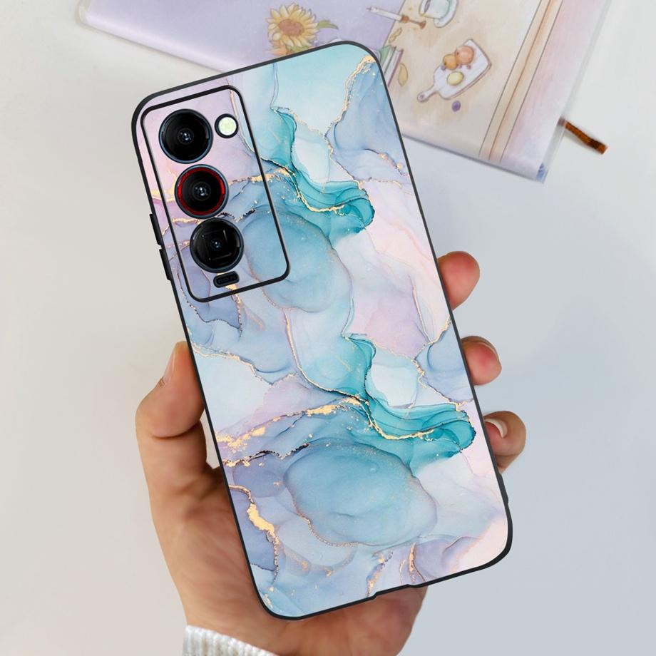 For Tecno Camon 18 P 18 Premier Camon18 Phone Case Capa Soft Liquid Silicone Bumper Etui Animals Flower Printed Funda Camon18