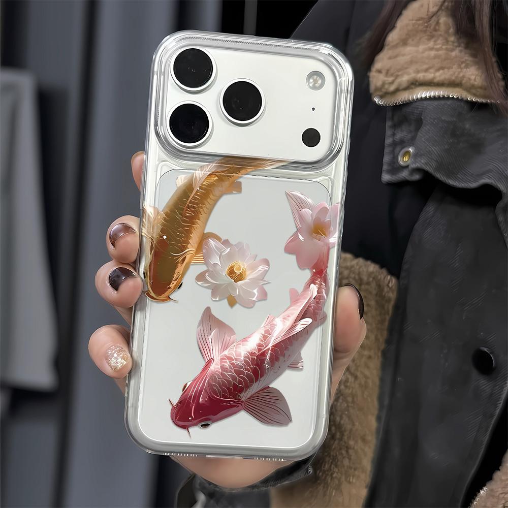 For Iphone 16 Pro Max Case Koi Lotus Silicone Cover For Iphone Air 17 Plus 11 Air 12 14 15 13 Soft Cover Funda