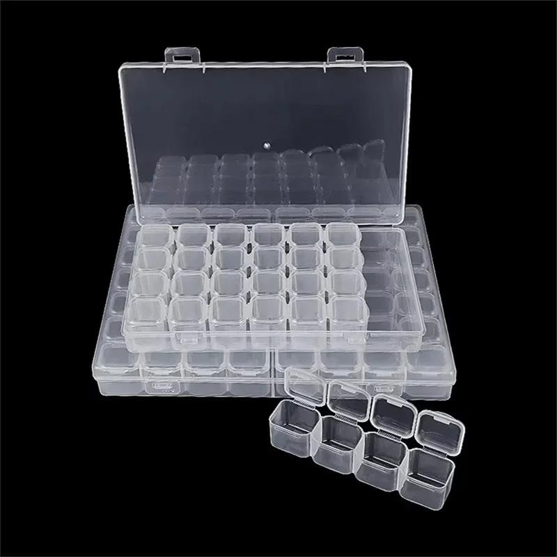 

28 Slots Adjustable Plastic Storage Box Storage Box Case For Jewelry Diamond Embroidery Craft Bead Pill Holder Storage Tool белый