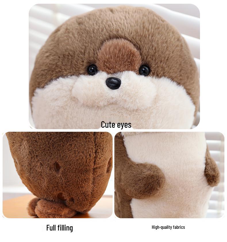 Super Soft Large Sea Otter Plush Pillow - Cute Bed Backrest & Sleeping Toy