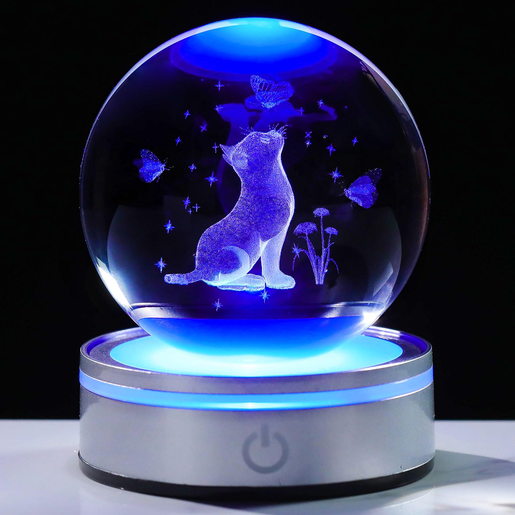 

Kertari 3D Cat K9 Crystal a popular gift for and This stylish and soothing crystal ball with LED light base provides ambient lighting and creates a