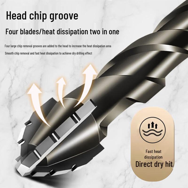 6mm Four-Blade Sawtooth Eccentric Drill Bit Set