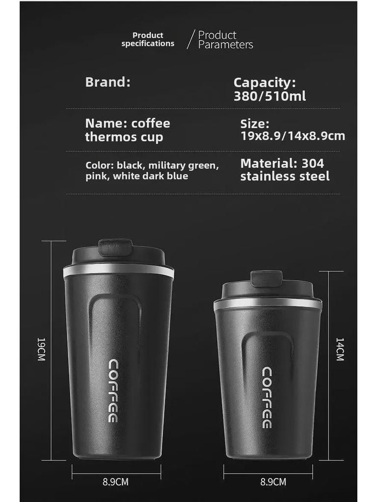 Portable Stainless Steel Insulated Coffee Cup for Men and Women - Elegant, High-Grade, Perfect for Office and Travel