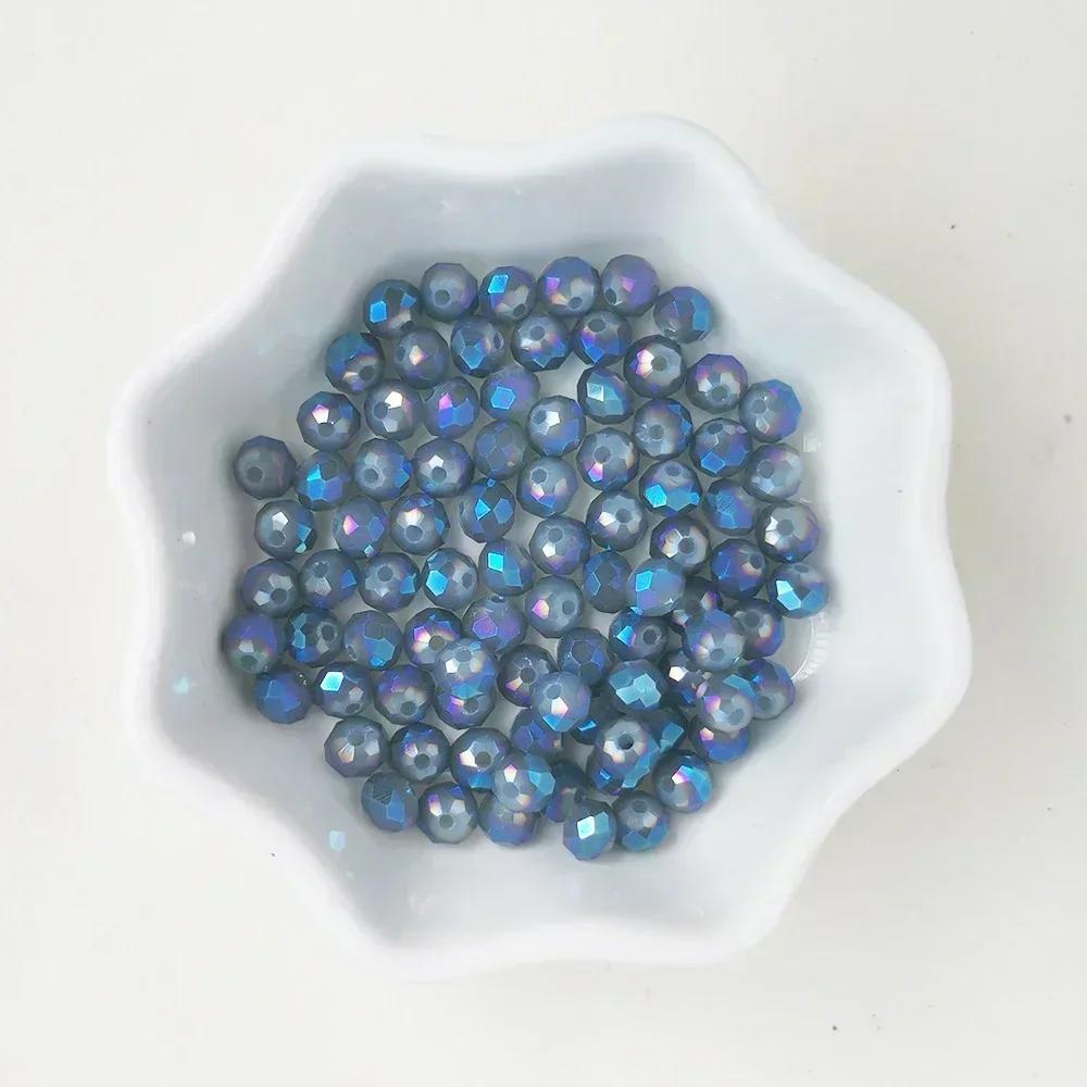 50pcs Translucent Czech Crystal Glass Bead Faceted Colorful Spacer Bead for Jewelry Making DIY Bracelet Necklace Accessories