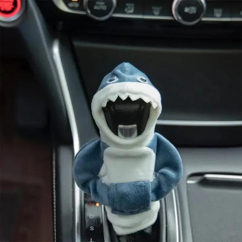 1PCS Hoodie Car Gear Shift Cover Fashion Gearshift Hoodie Car Gear Shift Knob Cover Manual Handle Gear Sweatshirt Shark Frog