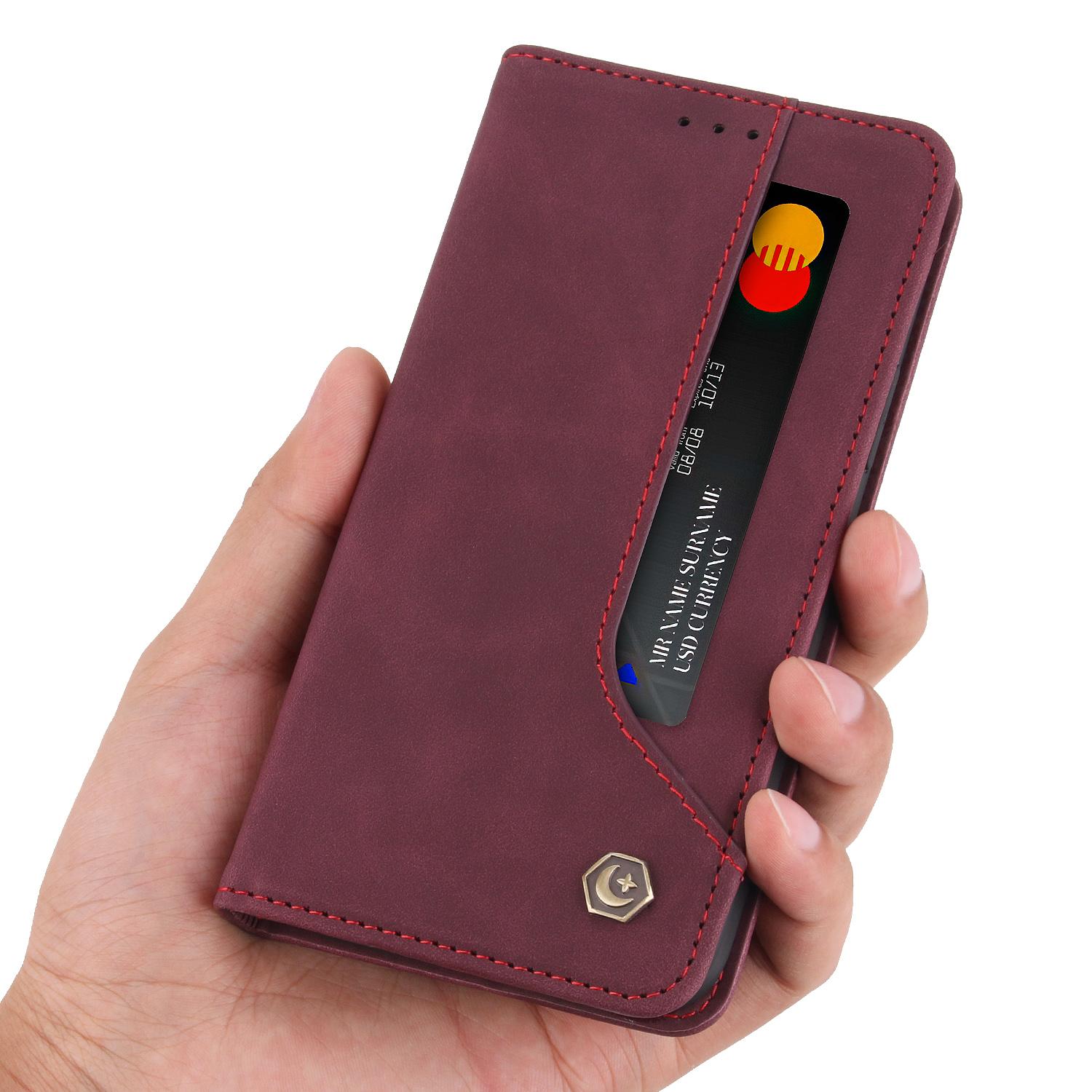 

Phone Case For Samsung Galaxy A33 5G A 33 Business Magnetic Flip Leather Cover Book Style Card Holder Luxury Wallet Etui Coque For Galaxy A33 5G червоний