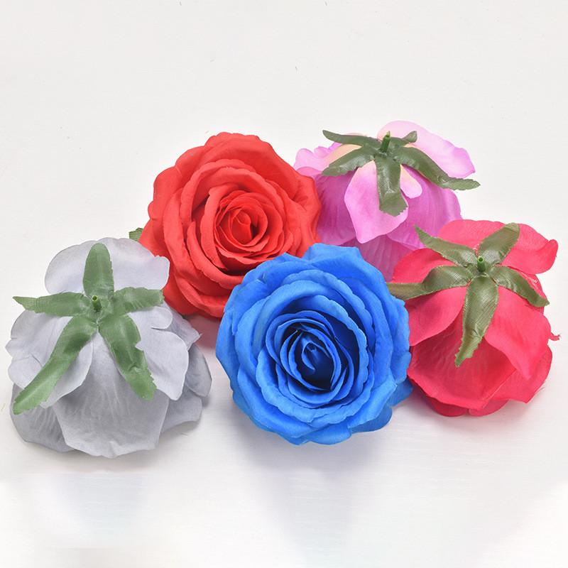 Multi Colored Simulated Rose Head For Fake Flower Wall Wedding And Party Decor