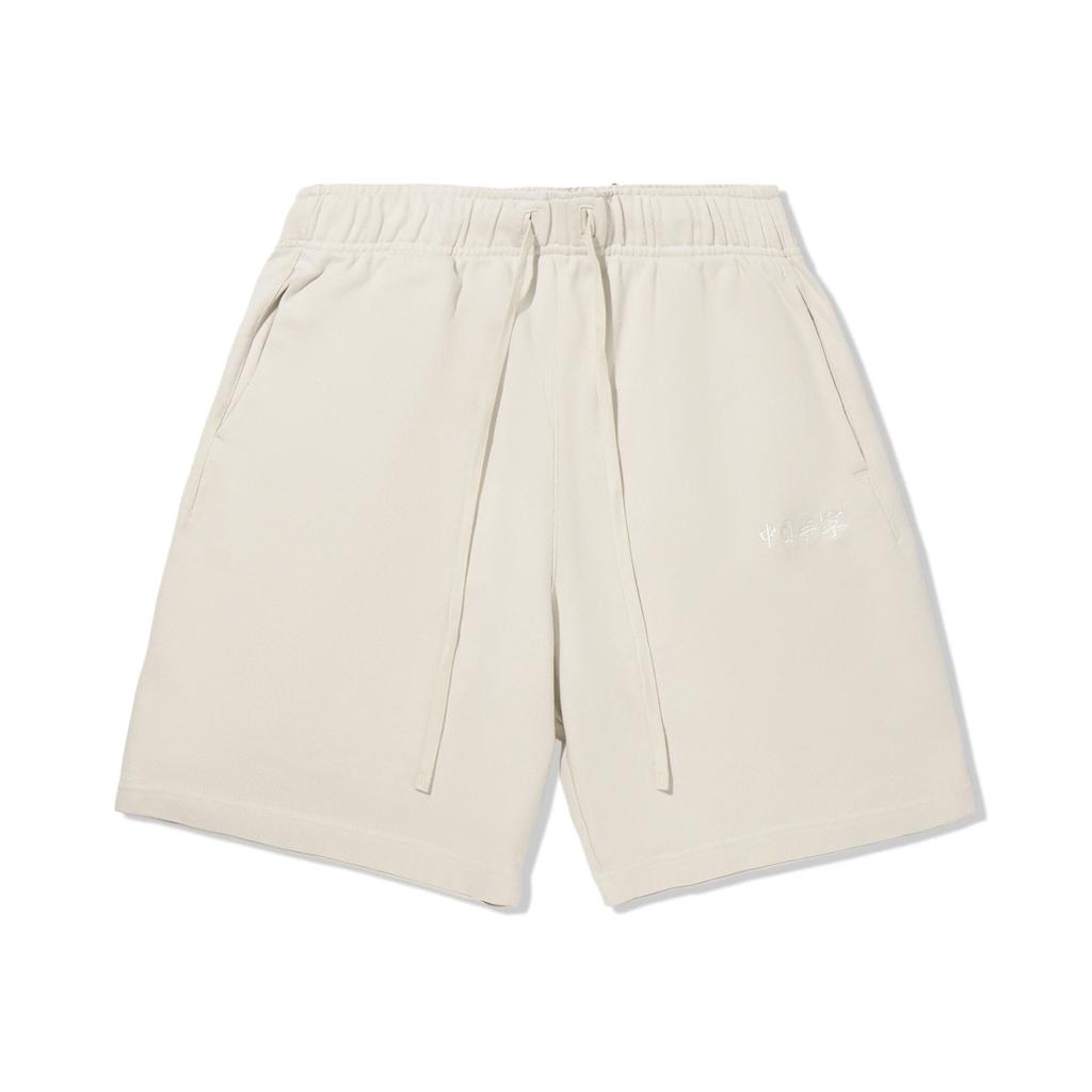 Li Ning Solid Color Mid Waist Drawstring Breathable Versatile Loose Casual Shorts Men shorts Pearl-White AKSV715-3