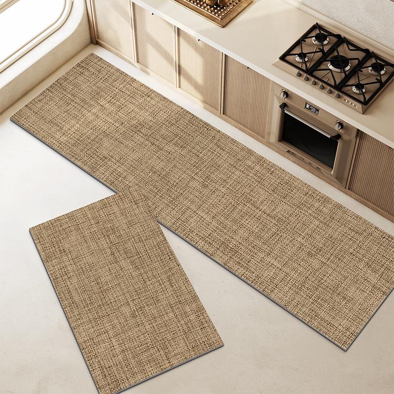 

Kitchen Mat Modern Minimalism Long Strip Runner Rug Non-slip Anti-fouling Oil-proof Kitchen Carpet Home PVC Leather Washable Mat 1pc 50x80cm