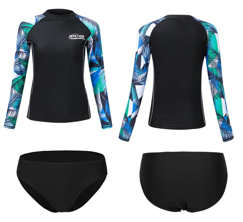 Unisex Sun Protection Long Sleeve Wetsuit Set for Snorkeling & Surfing