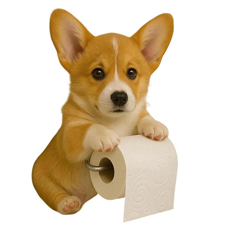 Cute Dog Shaped Paper Towel Holder Toilet Paper Holder Resin Decorative Pendant