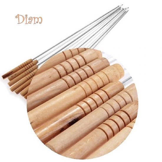 Hara 10 Pcs BBQ Barbecue Roasting Needle Roasting Tools Brochette Tong Kebabe Skewers