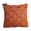 Soft Plush Cushion Cases Throw Pillow Cover Heart Embroidery Case with 3D Bowknot Jacquard Decorative Pillows for Anniversary Fluffy Couch