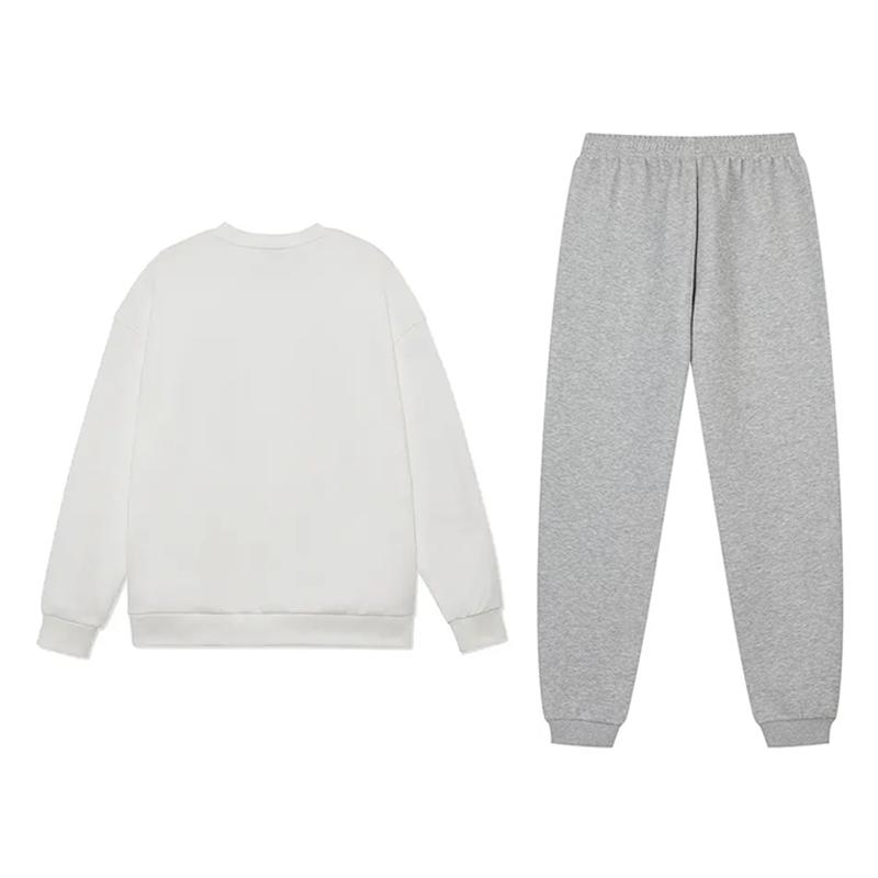 Li-Ning Fashionable Comfortable Fleece Warm Versatile Crew Neck Pullover Long Sleeve Sweatshirt Casual Sports Suit AWDVP37-1+AKLVJ63-1