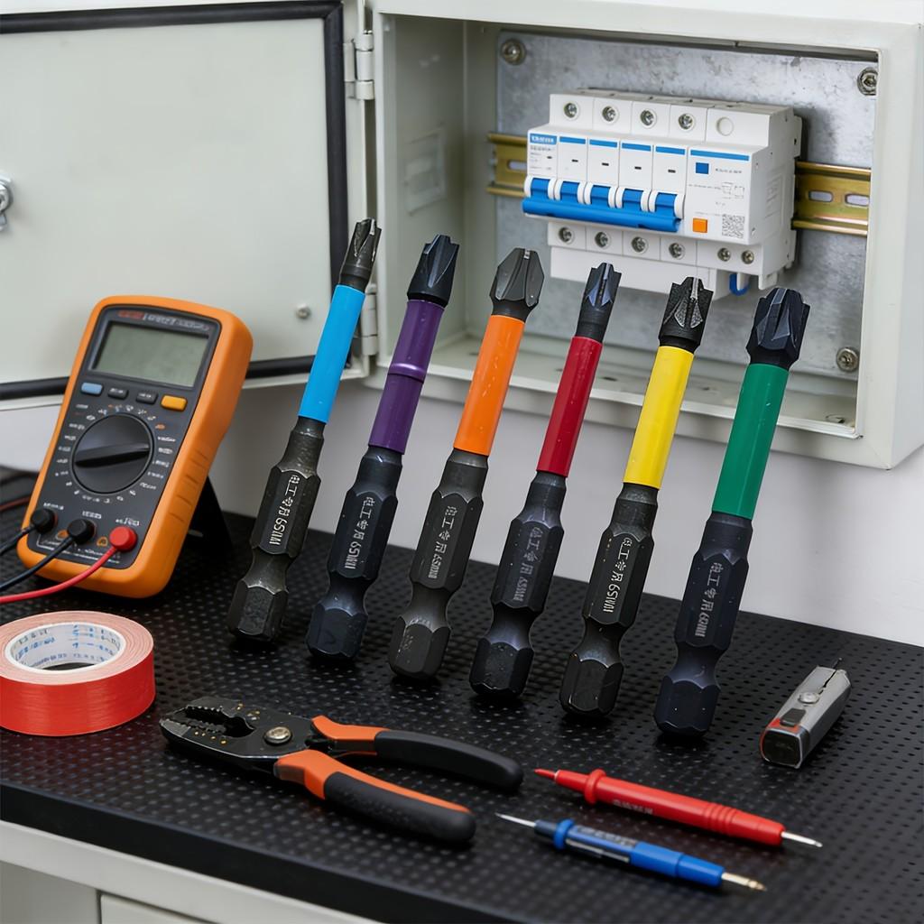 6pcs Cross Screwdriver Bits Set, FPH1/2/3 & FPZ1/2/3, 65mm, High Hardness, for Electric & Manual Screwdriver