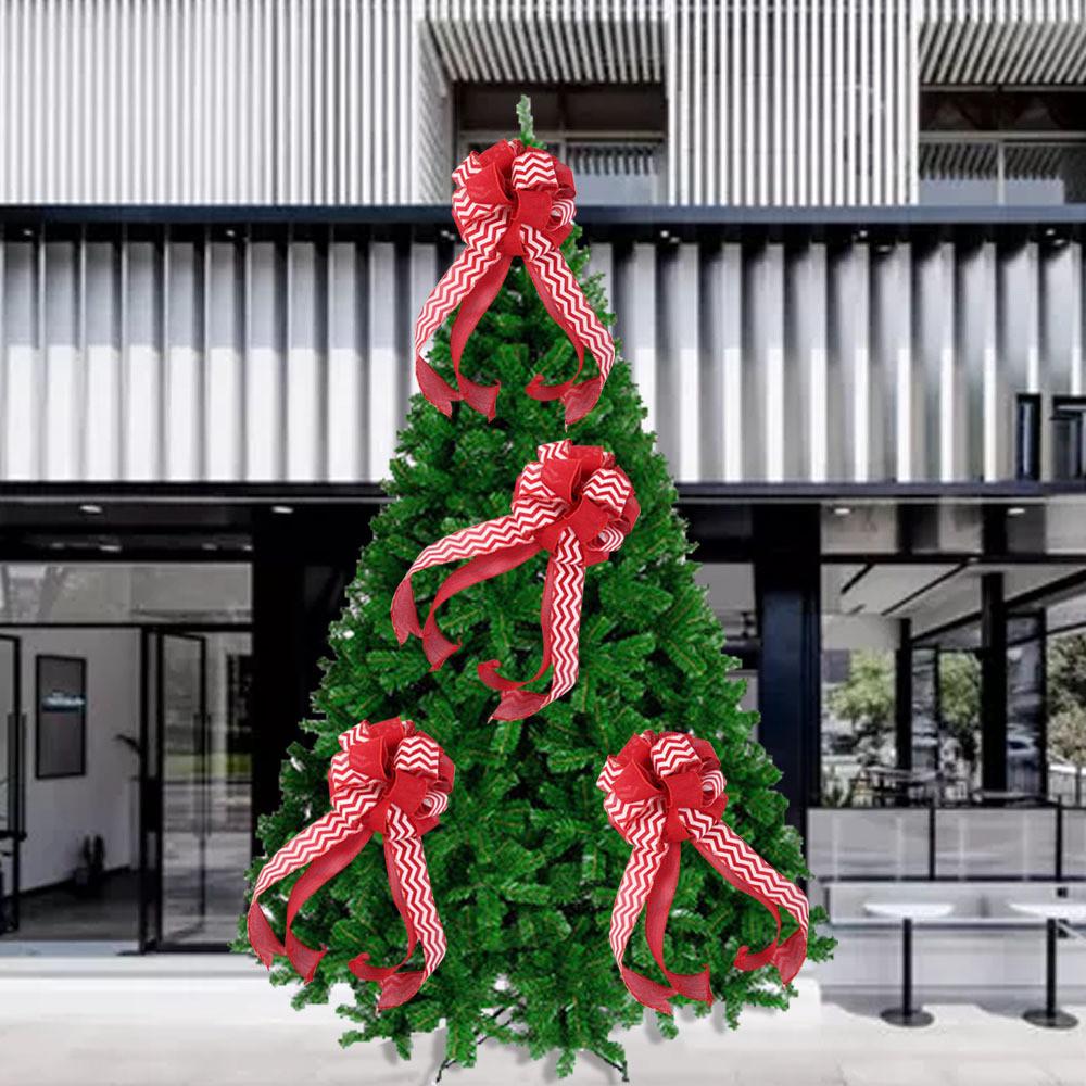 Fabric Red Elegant Christmas Bow Decoration Ideal For Festive Tree And Wreath Adornments