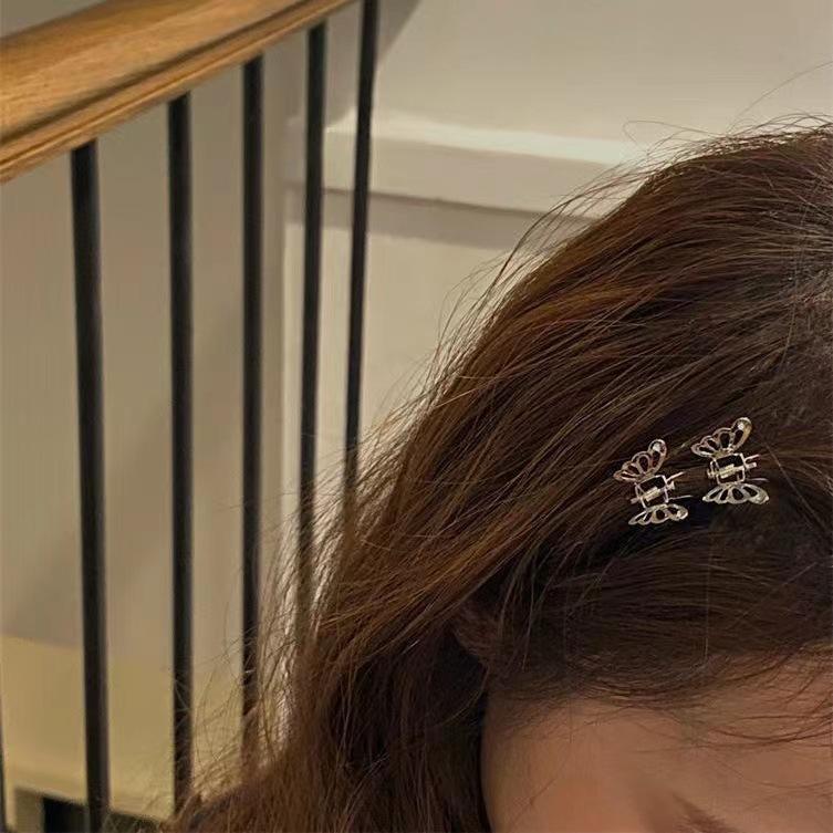 10-20 Pcs Mini Hollow Out Butterfly Design Sweet Hair Clip Retro Bangs Fixed Clip Decoration Hair Grasping For Women And Girls