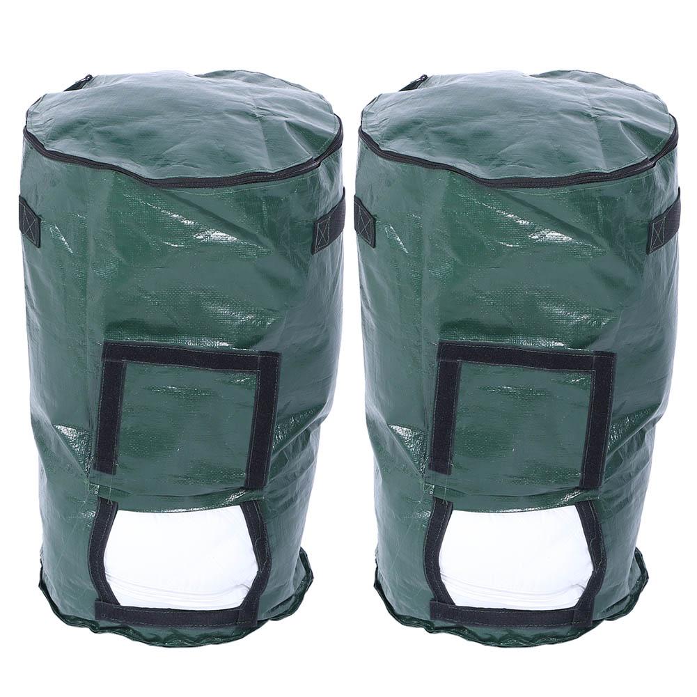 2PCS 15 Gallons Home Planting Bag Reusable Garden Lawn Patio Yard Waste Bags Laundry Container