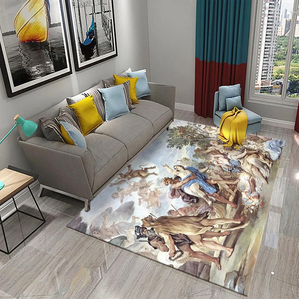 3D Ancient Greek Mythology Carpet for Non-slip Doormat Kitchen Bathroom Mat Living Room Floor Carpet Welcome Bedroom Decor Rugs