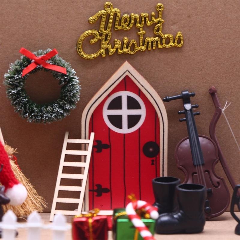 Christmas Dollhouse Decor Set Dollhouse Miniature Accessories Mini Tree Gift Boxes Snow men Decorations Party Supply