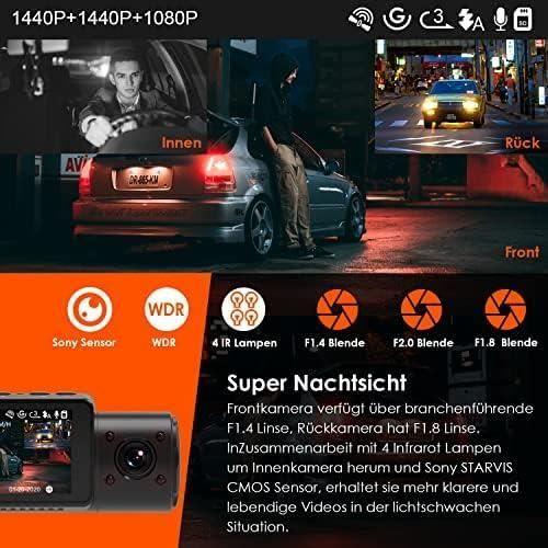 Dashcam - VANTRUE - N4 - Triple Dashcam - 2.5K - 1080P - Schwarz