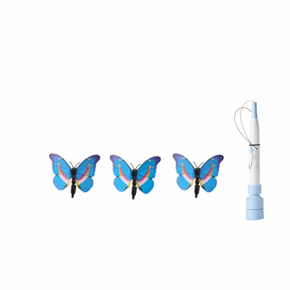 360° Swivel Electric Cat Toy Long Rod Self-entertaining Toy Handheld Cat Teasing Stick  Cat Teasing Blue Charging Style