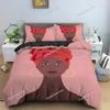 African Woman Duvet Cover Set 3D Cartoon Printed Bedding Set Pillowcase Bedroom Decor King Queen Twin Size Bedclothes741