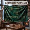 Mushroom Forest Theme Throw Blanket Custom Name Text Personalized Blanket Soft Cozy Blanket for Home Sofa Bed