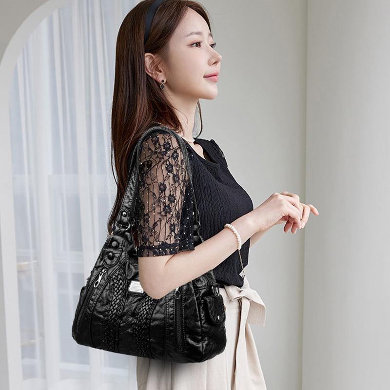 Luxury Designer Purses and Handbags Women Leather Shoulder Bags Many Pockets Casual Crossbody Bags for Women 2024 Sac A Main
