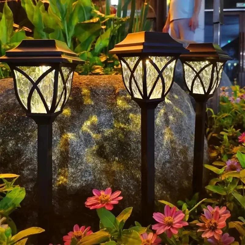 2Pcs Solar Ground Lights Garden Courtyard Corridor Decor Night Lights Festival Home Landscape Lighting Outdoor Solar Lawn Lamp