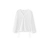 Semir Women's Long Sleeve Summer V-Neck Solid Color Linen-Like Loose Drawstring Blouse 2026 Gentle Top