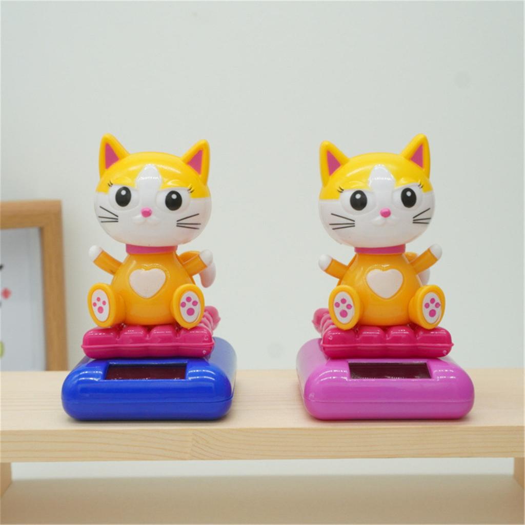 Cat Ornaments Dashboard Shake Head Figure Birthday Gift Windowsill Decoration Solar Powered Cat Dashboard Toy